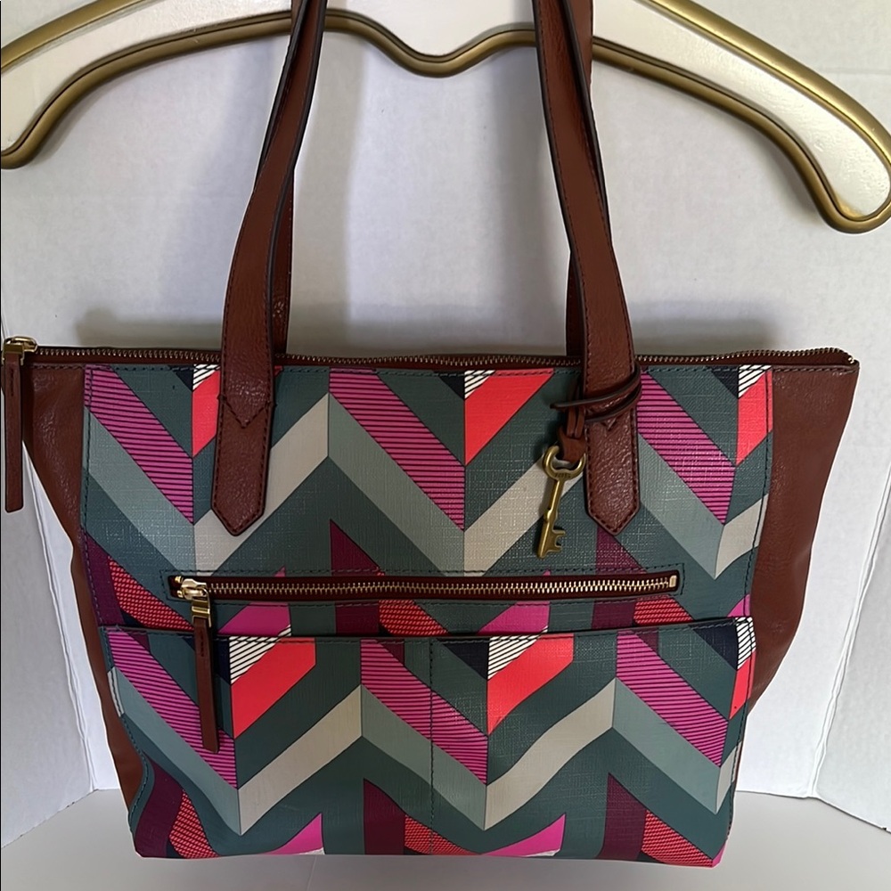 Fossil Fiona Chevron Tote /Shoulder Bag